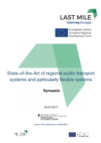 State-Of-The-Art of Regional Public Transport Systems and Particularly Flexible Systems
