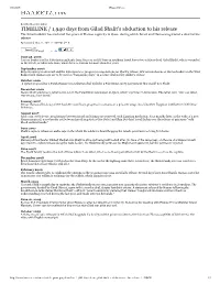 TIMELINE / 1,940 Days from Gilad Shalit's Abduction to His Release