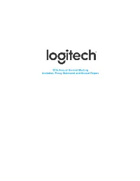 2016 Annual General Meeting Invitation, Proxy Statement and Annual Report