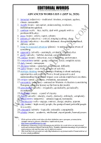 Advanced Word List-1 (Sep 16, 2020)