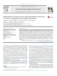 Buffering Effect of Positive Parent–Child Relationships on Adolescent Risk Taking