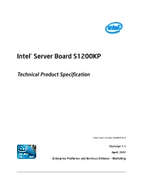 Intel® Server Board S1200KP Technical Product Specification