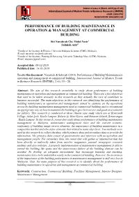 Performance of Building Maintenance in Operation & Management at Commercial Building