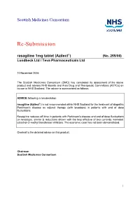 Re-Submission Rasagiline 1Mg Tablet (Azilectò) (No
