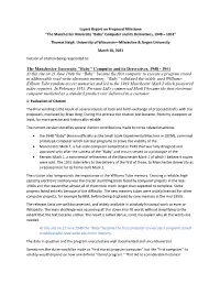 The Manchester University "Baby" Computer and Its Derivatives, 1948 – 1951”