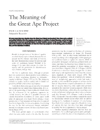The Meaning of the Great Ape Project