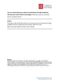 The Neo-Fascist Discourse and Its Normalisation Through Mediation LSE Research Online URL for This Paper: Version: Accepted Version