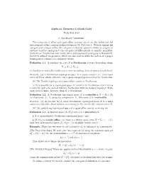 Utah/Fall 2020 3. Abstract Varieties. the Categories of Affine and Quasi