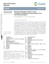 A Review on Bioactive Natural Products from Bacterial Pathogens
