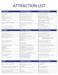 Attraction List
