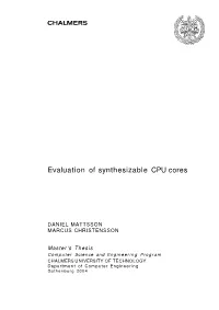 Evaluation of Synthesizable CPU Cores