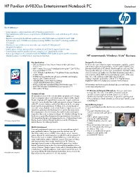 HP Pavilion Data Sheet