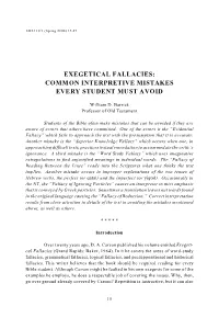 Exegetical Fallacies: Common Interpretive Mistakes Every Student Must Avoid