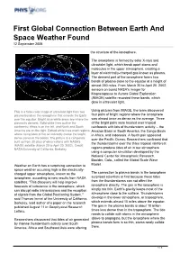 First Global Connection Between Earth and Space Weather Found 12 September 2006