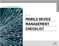 Mobile Device Management Checklist Mobile Device Management Checklist