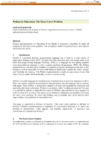Python for Education: the Exact Cover Problem