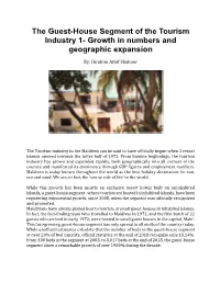 The Guest-House Segment of the Tourism Industry 1- Growth in Numbers and Geographic Expansion
