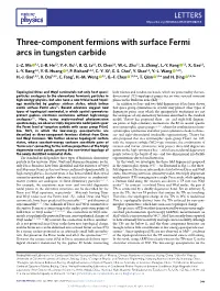 Three-Component Fermions with Surface Fermi Arcs in Tungsten Carbide