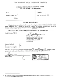 Case 18-10182-KG Doc 45 Filed 02/07/18 Page 1 of 32 Case 18-10182-KG Doc 45 Filed 02/07/18 Page 2 of 32 Ensequence, Inc