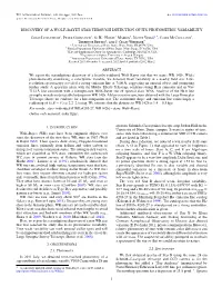 Discovery of a Wolf–Rayet Star Through Detection of Its Photometric Variability