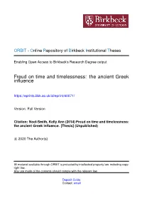 Freud on Time and Timelessness: the Ancient Greek Influence
