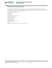 Guide to the Paul De Man Papers