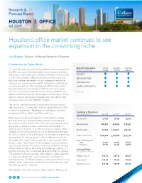 Houston's Office Market Continues to See Expansion in the Co-Working