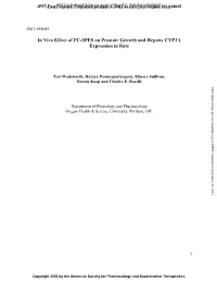 In Vivo Effect of PC-SPES on Prostate Growth and Hepatic CYP3A Expression in Rats