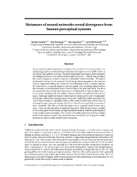 Metamers of Neural Networks Reveal Divergence from Human Perceptual Systems