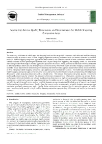 Mobile App Service Quality Dimensions and Requirements for Mobile Shopping Companion Apps