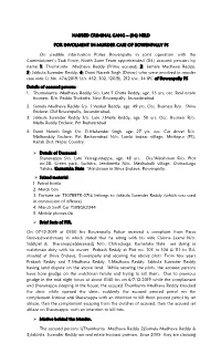 NABBED CRIMINAL GANG – (04) HELD for INVOLMENT in MURDER CASE of BOWENPALLY PS on Credible Information Police Bowenpally in J