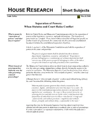 Separation of Powers: When Statutes and Court Rules Conflict