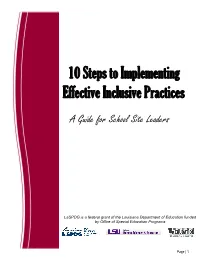10 Steps to Implementing Effective Inclusive Practices