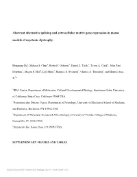 Aberrant Alternative Splicing and Extracellular Matrix Gene Expression in Mouse