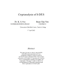 Cryptanalysis of S-DES