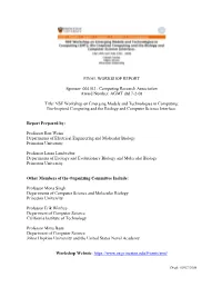 EMT Biocomputing Workshop Report