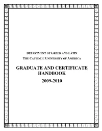 Graduate and Certificate Handbook, 2009-10