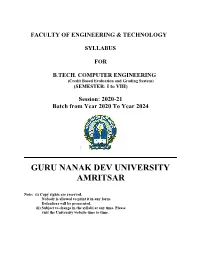 Guru Nanak Dev University Amritsar