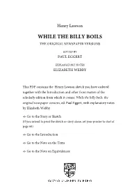 While the Billy Boils the Original Newspaper Versions