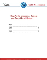 Audio Impedance Testers and Sound Level Meters