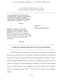 Complaint for Declaratory and Injunctive Relief