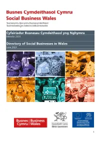 Cyfeiriadur Busnesau Cymdeithasol Yng Nghymru Directory of Social