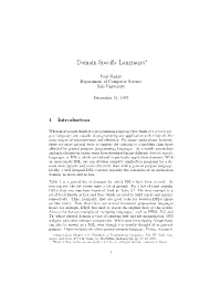 Domain Specific Languages∗