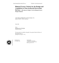 DRAFT: Human Factors Criteria for the Design and Acquisition of Non