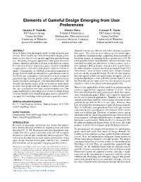 Elements of Gameful Design Emerging from User Preferences Gustavo F