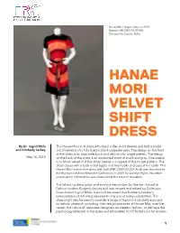 Hanae Mori Velvet Shift Dress