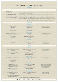 International Buffet Menu