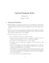 Optimal Stopping Rules