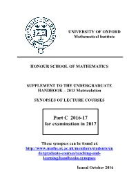Part C 2016-17 for Examination in 2017