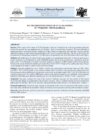 PDF-2 ICOO, 2011) – Preliminary Identification of Metamict Minerals